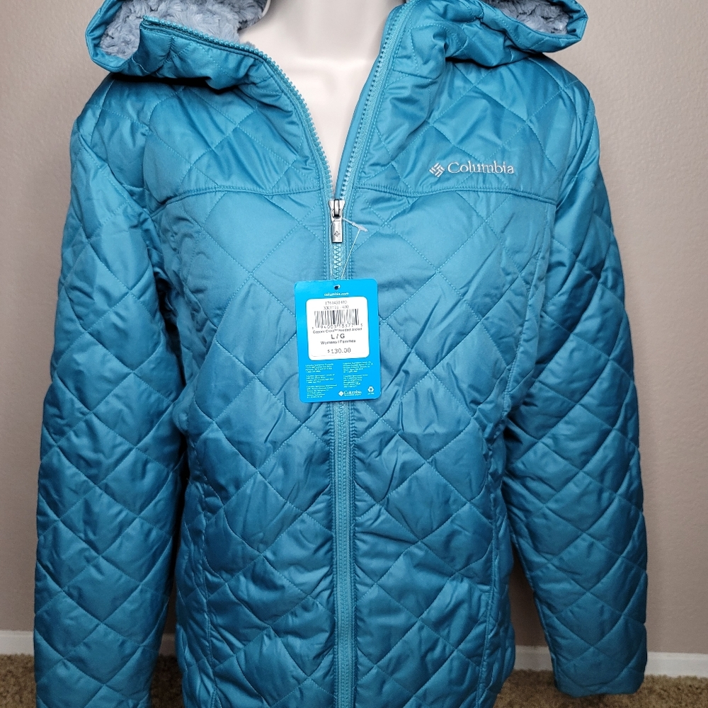 Columbia cooper crest hooded jacket teal insulated